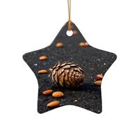 WZYCWB Este árbol de Navidad de cerámica con forma de estrella impreso con un patrón es perfecto para fiestas de Navidad de invierno y decoración del hogar.