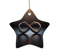 WZYCWB Este árbol de Navidad de cerámica en forma de estrella con símbolo del infinito impreso con un patrón es perfecto para fiestas de Navidad de invierno y decoración del hogar.
