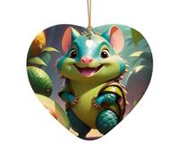 WZYCWB Este armadillo de cerámica con forma de corazón y aguacate impreso con un patrón es perfecto para fiestas de Navidad de invierno y decoración del hogar.