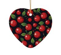 WZYCWB Este fondo de cereza de cerámica con forma de corazón impreso con un patrón es perfecto para fiestas de Navidad de invierno y decoración del hogar.