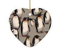 WZYCWB Este pingüino de árbol de Navidad de cerámica con forma de corazón impreso con un patrón es perfecto para fiestas de Navidad de invierno y decoración del hogar.