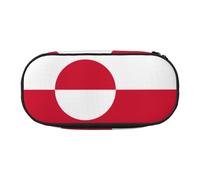 WZYCWB Estuche para lápices de gran capacidad con bandera de Groenlandia, caja de almacenamiento multifuncional, portátil y duradera, para suministros de oficina y escuela, Black, Talla única, Estuche