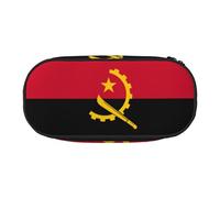 WZYCWB Estuche para lápices de gran capacidad con la bandera de Angola, caja de almacenamiento multifuncional, portátil y duradera, para suministros de oficina y escuela, Black, Talla única, Estuche