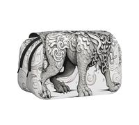 WZYCWB Estuche portátil con estampado de animales mitológicos, ideal para organizar bolígrafos en la oficina o guardar brochas de maquillaje