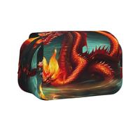 WZYCWB Estuche portátil Dragon King in Fire ideal para organizar bolígrafos en la oficina o guardar brochas de maquillaje