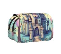 WZYCWB Estuche portátil Fairytale Castle Printing ideal para organizar bolígrafos en la oficina o guardar brochas de maquillaje