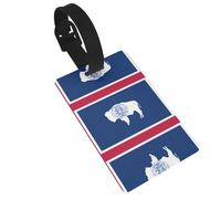 WZYCWB Etiquetas de equipaje con patrón de bandera del estado de Wyoming, accesorios de viaje en avión, mochila y etiquetas de equipaje