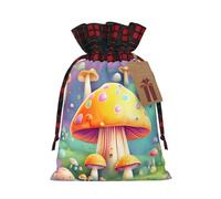 WZYCWB Fantasy Dream - Bolsas de regalo de Navidad con diseño de hongos, bolsas de regalo de arpillera con cordón para suministros de fiesta de Navidad, bolsas de decoración, 8.3 x 11.8 pulgadas