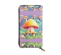 WZYCWB Fantasy Dream - Cartera de piel de hongo, compartimento con cremallera de gran capacidad, buen regalo para amigos, bolso de mano de 7.5 x 4.1 pulgadas de largo, negro, talla única, color negro