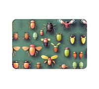 WZYCWB Felpudo absorbente del suelo, tamaño 16 x 24 pulgadas, protege eficazmente la sala de estar, el baño y la puerta principal de la limpieza del patrón Atlas de insectos