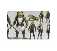 WZYCWB Felpudo de bienvenida con estampado de ranas tamaño King de 40,6 x 61 cm, adecuado para baño, sala de estar, balcón, puerta de entrada