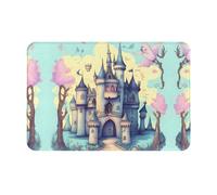 WZYCWB Felpudo estampado de castillo de cuento de hadas de 40,6 x 61 cm para puerta delantera, puerta trasera, patio, baño, etc.