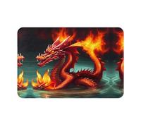 WZYCWB Felpudo estampado de Dragon King in Fire: 40,6 x 61 cm para puerta delantera, puerta trasera, patio, baño, etc.