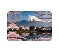 WZYCWB Felpudo estampado de Monte Fuji a principios de primavera, 16 x 24 pulgadas para puerta delantera, puerta trasera, patio, baño, etc.