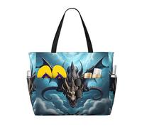 WZYCWB Flying Dragon - Bolsa de viaje de playa estampada para natación y fitness, compras en supermercados, vacaciones junto al mar