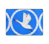WZYCWB Flying White Goose - Alfombra estampada de 80 x 58 pulgadas, pelo corto suave y esponjoso, adecuada para sala de estar, oficina, mesita de noche, balcón