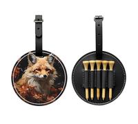 WZYCWB Fox and Flowers - Bolsa de almacenamiento para camisetas de golf, diseño de hebilla portátil para colgar, Black, Talla única, Maleta