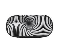 WZYCWB GIF - Estuche para lápices de gran capacidad con diseño de ilusión óptica en espiral, caja de almacenamiento multifuncional, portátil y duradera, para suministros de oficina y escuela, Black