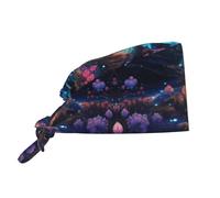 WZYCWB Glowing River - Gorro de trabajo transpirable con banda para el sudor y lazo trasero ajustable, adecuado para hombres y mujeres, color negro