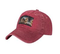 WZYCWB Gorra de béisbol con estampado negro de rugby on Fire, gorra de béisbol deportiva e informal, visera solar, rosso, Talla única