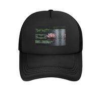 WZYCWB Gorra de béisbol negra con estampado de Lotus in The Rainstorm, adecuada para deportes al aire libre, ciclismo, pesca y protección solar, Negro, Talla única