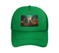 WZYCWB Gorra de béisbol verde con estampado de perro pequeño, adecuada para deportes al aire libre, ciclismo, pesca y protección solar