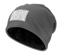 WZYCWB Gorra de esquí cálida negra y negra con estampado de lunares, capucha gruesa con forro polar, gorra de punto elástica, gris, Taille unique