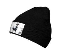 WZYCWB Gorro de esquí de punto con estampado de antílope extraño con un diseño suelto y elástico. Perfecto para senderismo, esquí y viajes. Negro