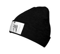 WZYCWB Gorro de esquí de punto con estampado de ciervo extraño con un diseño suelto y elástico. Perfecto para senderismo, esquí y viajes. Negro