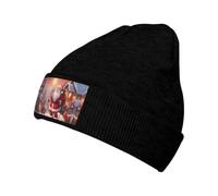 WZYCWB Gorro de esquí de punto con estampado de Papá Noel de invierno con un diseño suelto y elástico. Perfecto para senderismo, esquí y viajes. Negro