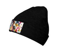 WZYCWB Gorro de esquí de punto con estampado de perro extraño con un diseño suelto y elástico. Perfecto para senderismo, esquí y viajes. Negro