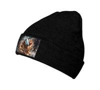 WZYCWB Gorro de esquí de punto con estampado de rugby on fire con un diseño suelto y elástico. Perfecto para senderismo, esquí y viajes. Negro