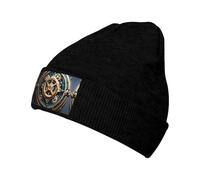WZYCWB Gorro de esquí de punto con estampado Steampunk Gears con un diseño suelto y elástico. Perfecto para senderismo, esquí y viajes. Negro