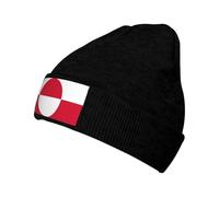 WZYCWB Gorro de esquí de punto estampado de la bandera de Groenlandia con un diseño suelto y elástico. Perfecto para senderismo, esquí y viajes. Negro