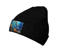 WZYCWB Gorro de punto cálido con estampado de caballito de mar azul. Perfecto para actividades al aire libre, viajes diarios y viajes.