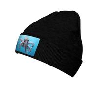 WZYCWB Gorro de punto cálido con estampado de pulpo en el mar. Perfecto para actividades al aire libre, viajes diarios y viajes. Negro
