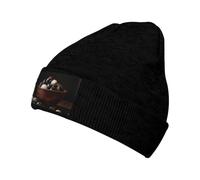 WZYCWB Gorro de punto cálido con patrón de huevo de mil años. Perfecto para actividades al aire libre, viajes diarios y viajes. Negro