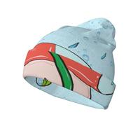 WZYCWB Gorro de punto con diseño de semillas de girasol y hongos, cálido y cómodo, resistente al viento y transpirable para estaciones frías, color negro