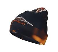 WZYCWB Gorro de punto sin ala con estampado de rosas marchitas, versátil y cómodo para viajes diarios y viajes, color negro