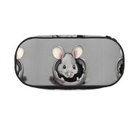 WZYCWB Grey Rat - Estuche para lápices de gran capacidad, caja de almacenamiento multifuncional, portátil y duradero, para suministros de oficina y escuela, Black, Talla única, Estuche de belleza