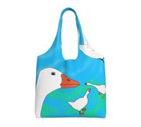 WZYCWB Happy White Goose - Bolsa de lona con un solo hombro, bolsa de lona diaria de moda, adecuada para viajes diarios y compras, color negro, talla única