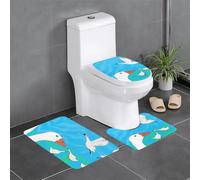 WZYCWB Happy White Goose - Juego de alfombrillas antideslizantes para baño, dormitorio, bañera, decoración del hogar, alfombra de felpa