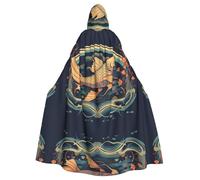 WZYCWB Heads Up Fish - Capa con capucha de Halloween, unisex, adecuada para fiestas de cosplay de Halloween