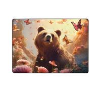 WZYCWB Heads Up - Tapete de franela con estampado de oso, 80 x 58 pulgadas, alfombra súper suave