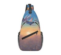 WZYCWB Hermosa bolsa cruzada con estampado de avión, bolsa de hombro casual de senderismo, mochila cruzada de viaje para hombres y mujeres