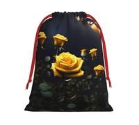 WZYCWB Hermosas bolsas de regalo impresas en S con rosas amarillas, perfectas para bodas, Navidad, cumpleaños y fiestas, S - L