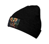 WZYCWB Hermoso sombrero de punto cálido con patrón de caballito de mar. Perfecto para actividades al aire libre, viajes diarios y viajes. Negro