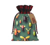 WZYCWB Insect Atlas - Bolsas de regalo de Navidad para decoración de suministros de fiesta de Navidad, bolsas de regalo de arpillera con cordón de 8.3 x 11.8 pulgadas, color block