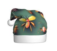 WZYCWB Insect Atlas - Sombrero de Papá Noel de Año Nuevo para adultos, sombrero decorativo unisex, fiesta de Año Nuevo, sombrero de Papá Noel de felpa de 15.7 pulgadas de alto