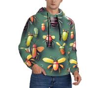 WZYCWB Insect Atlas - Sudadera holgada con capucha para hombre, manga larga, bolsillo con cordón, chaqueta deportiva, Negro, S